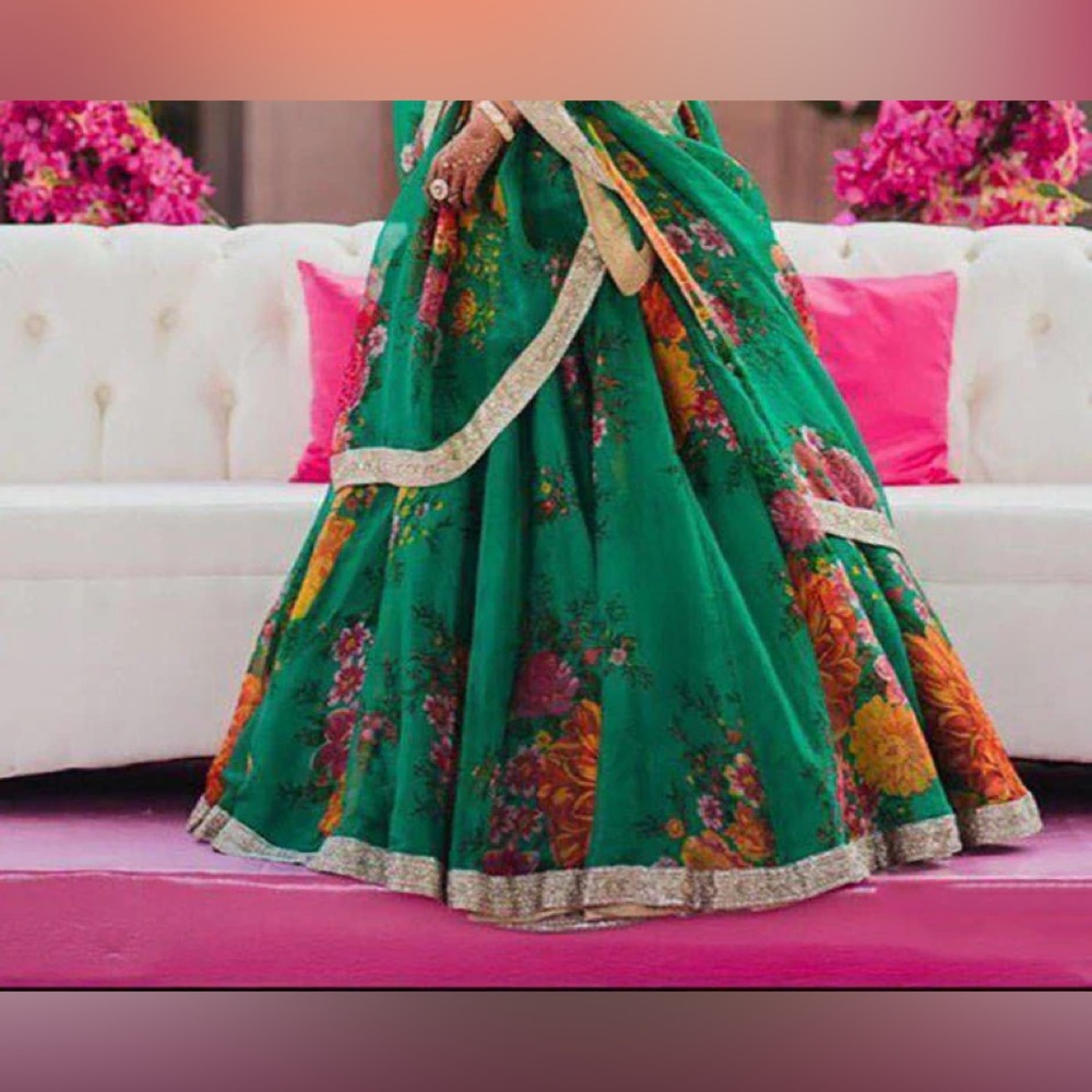 Sabyasachi-Inspired Organza Lehenga (Never Worn)